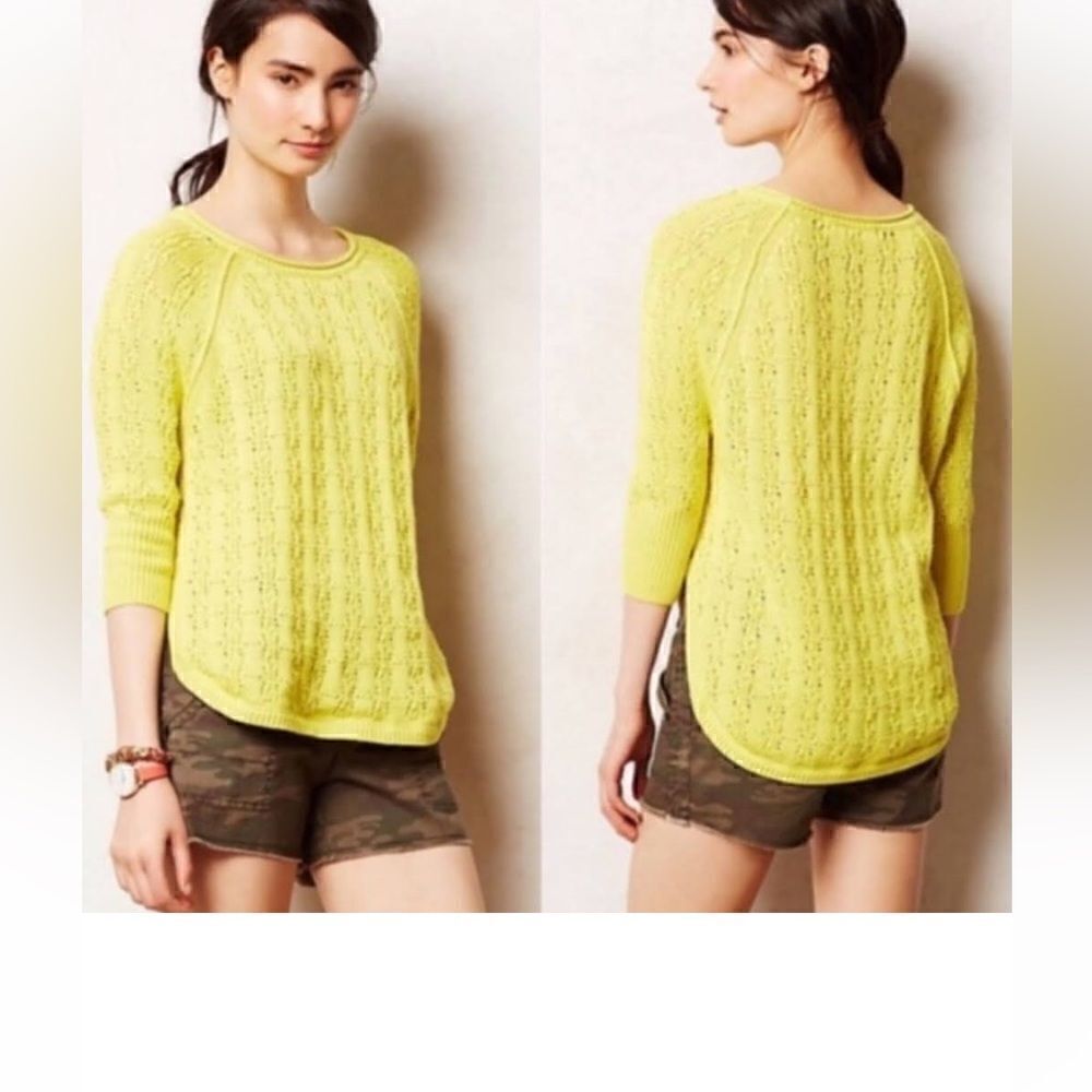 Anthropologie Sparrow 3/4 Sleeve Sweater Size XS